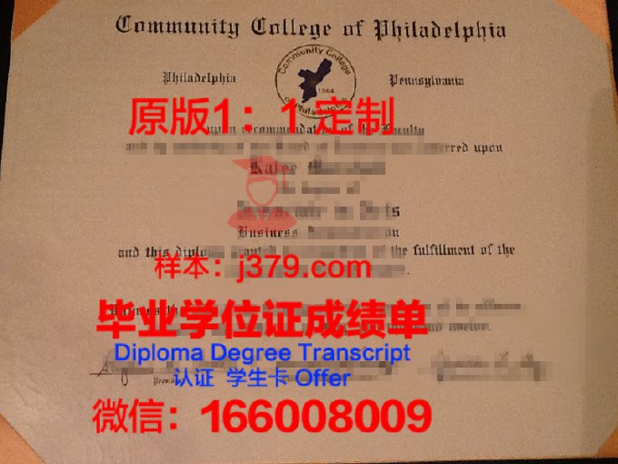 费城社区学院毕业证书图片模板(费城街道地址)