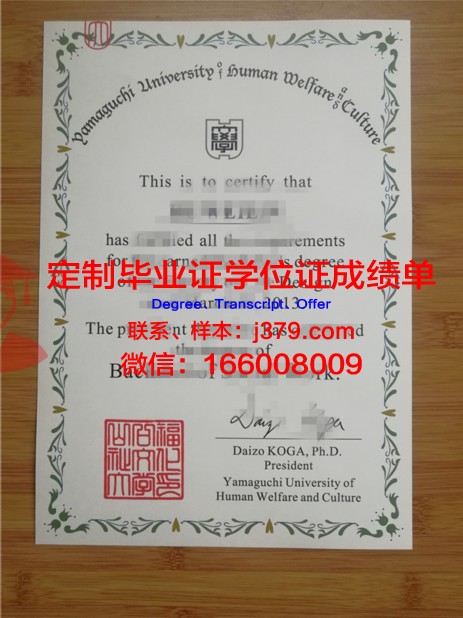 Yamaguchi学历证明及毕业资格