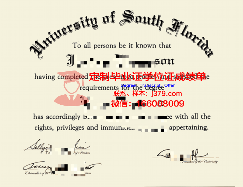 南佛罗里达大学学位证书重新办理