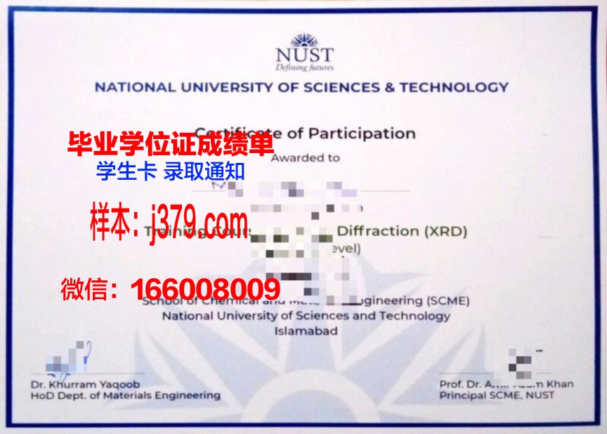 伊斯兰堡理工学院毕业文凭