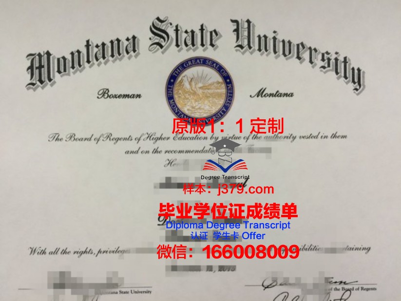 密苏拉蒙大拿大学学位证书与成绩单副本