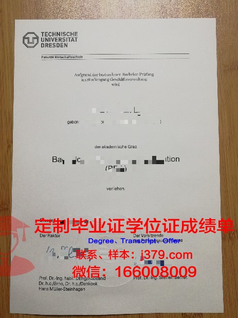 德累斯顿TU.学历证明及毕业文凭