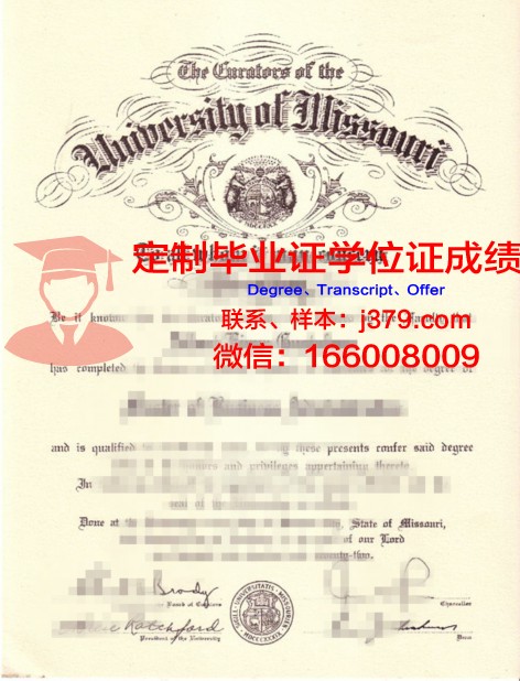 密苏里科技大学硕士学位证明
