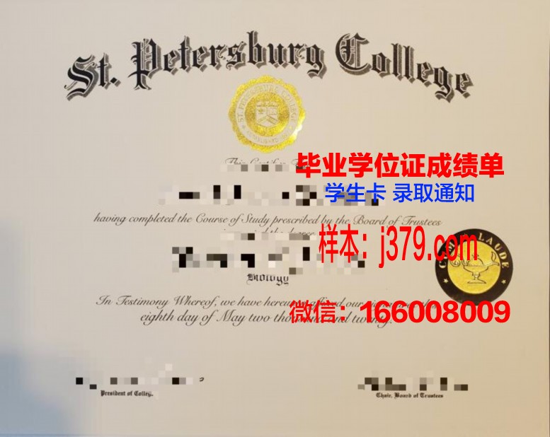 圣彼得堡国立信息技术大学研究生学历证明